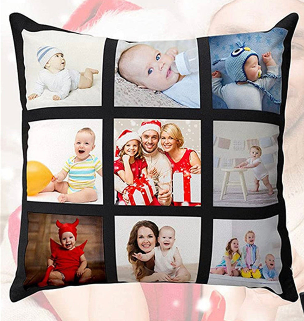 9 Framed Photo Custom Pillow Cover/Case