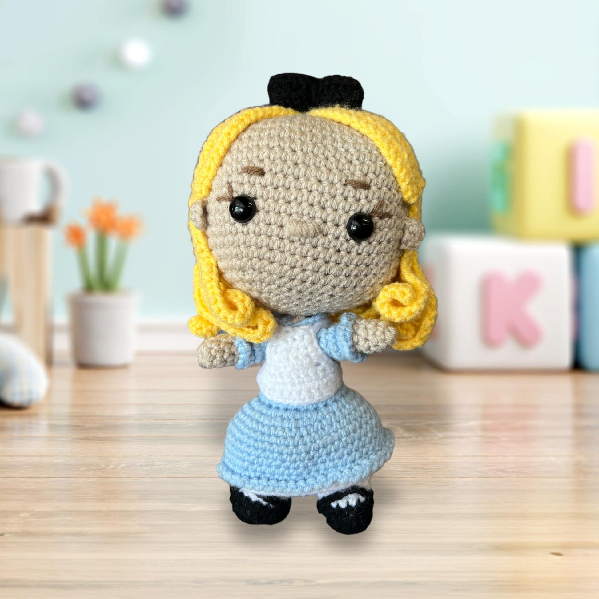 crochet alice in wonderland dress Crochet Alice in Wonderland Baby Dress Set: Handmade Photo Prop