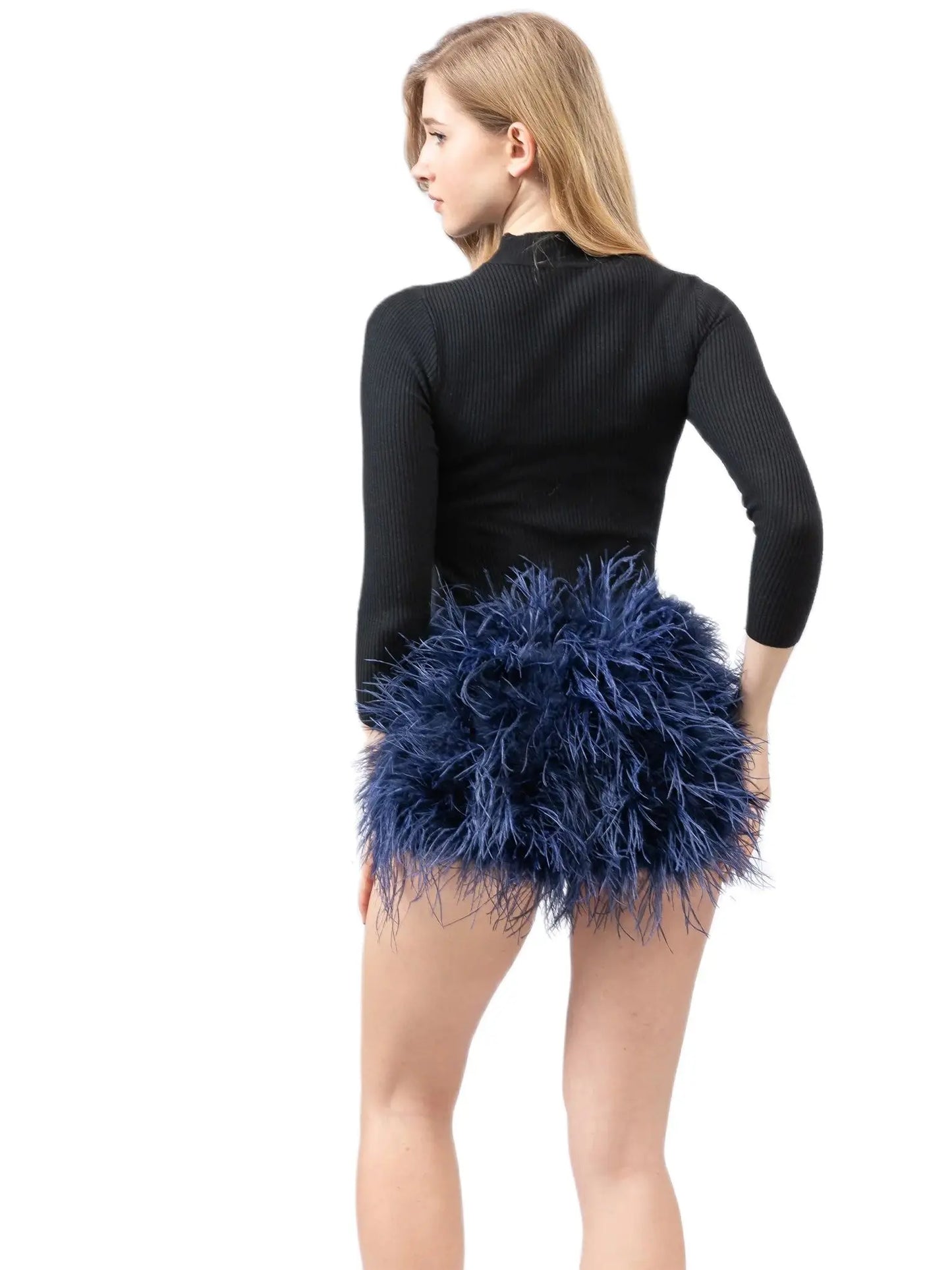 Natural Ostrich Fur Feather Shorts Hot Pants for women korean Club Party Music Festival Sexy Furry FluffyTight Pants black brown