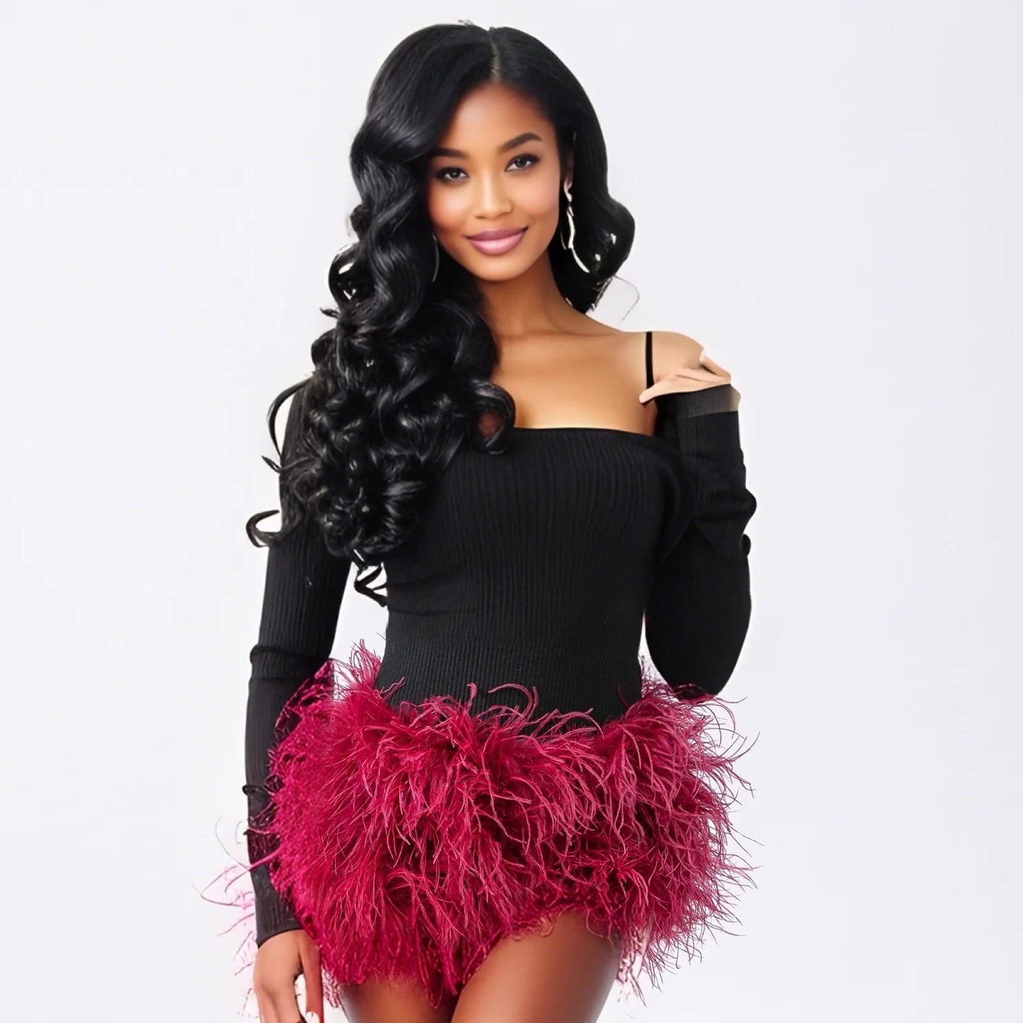 Natural Ostrich Fur Feather Shorts Hot Pants for women korean Club Party Music Festival Sexy Furry FluffyTight Pants black brown