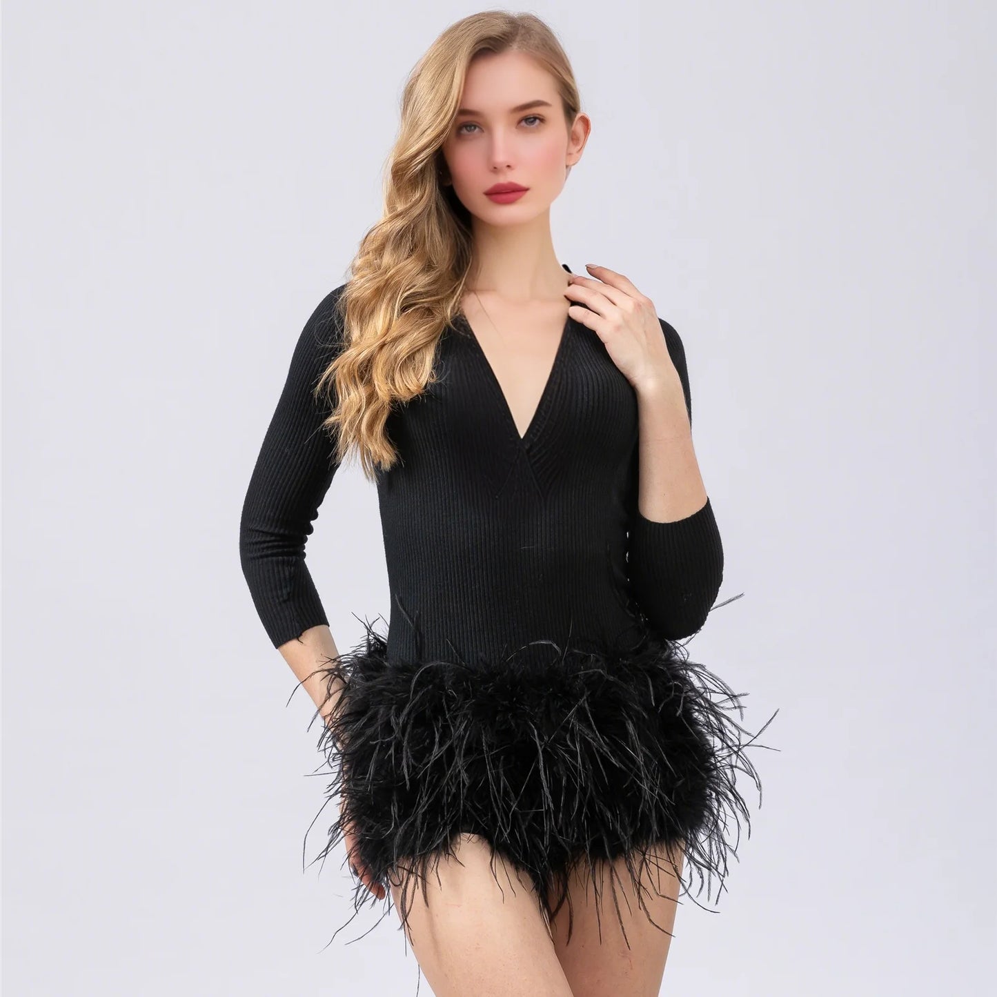 Natural Ostrich Fur Feather Shorts Hot Pants for women korean Club Party Music Festival Sexy Furry FluffyTight Pants black brown