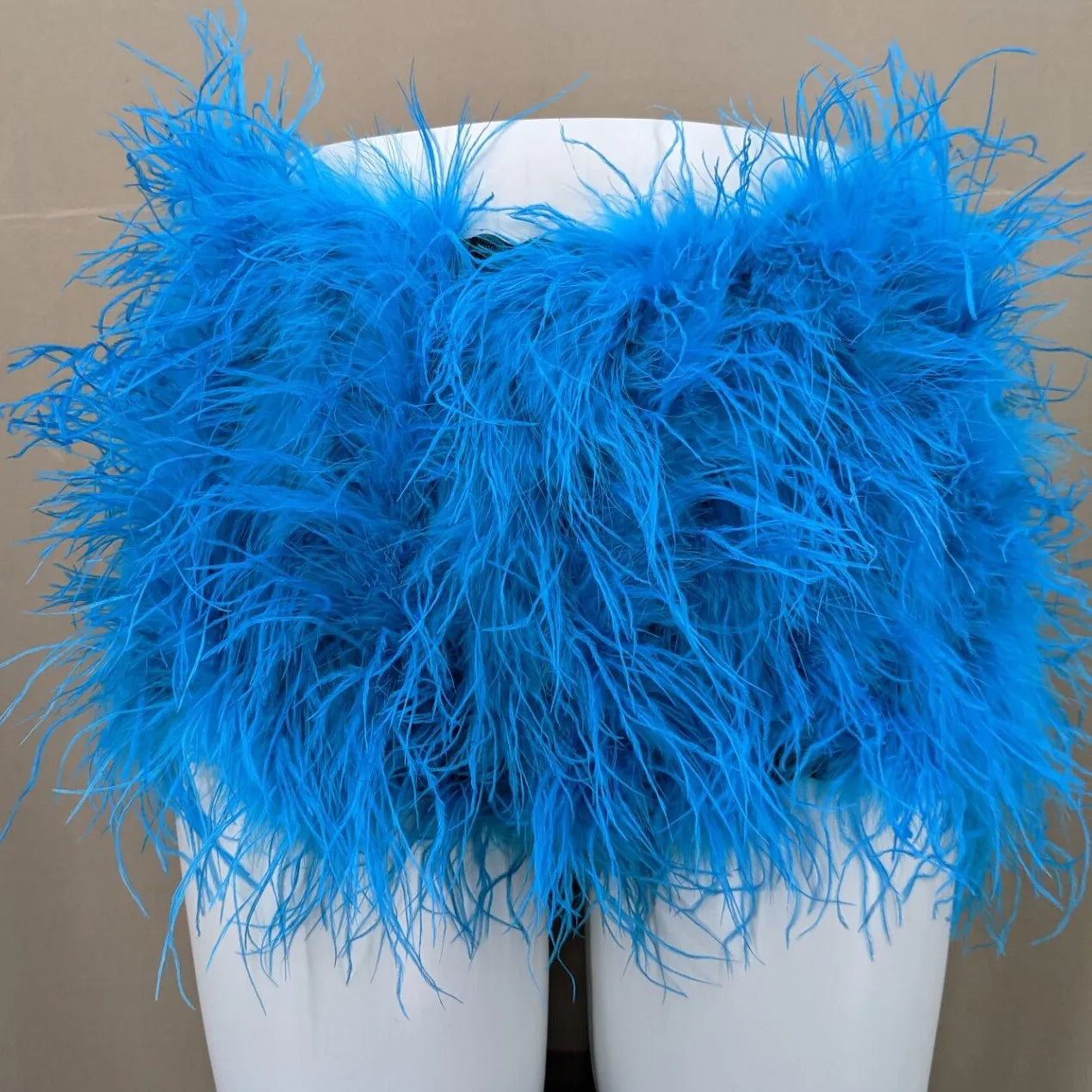Natural Ostrich Fur Feather Shorts Hot Pants for women korean Club Party Music Festival Sexy Furry FluffyTight Pants black brown