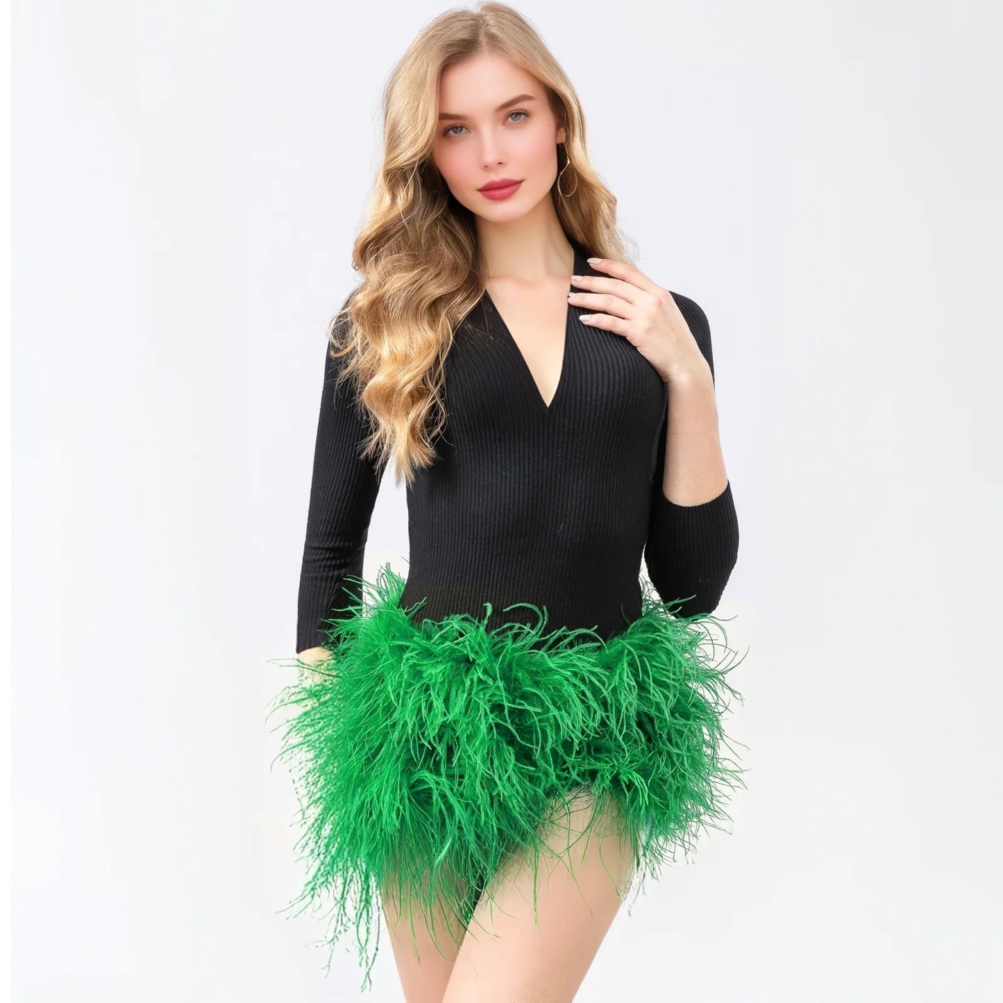 Natural Ostrich Fur Feather Shorts Hot Pants for women korean Club Party Music Festival Sexy Furry FluffyTight Pants black brown