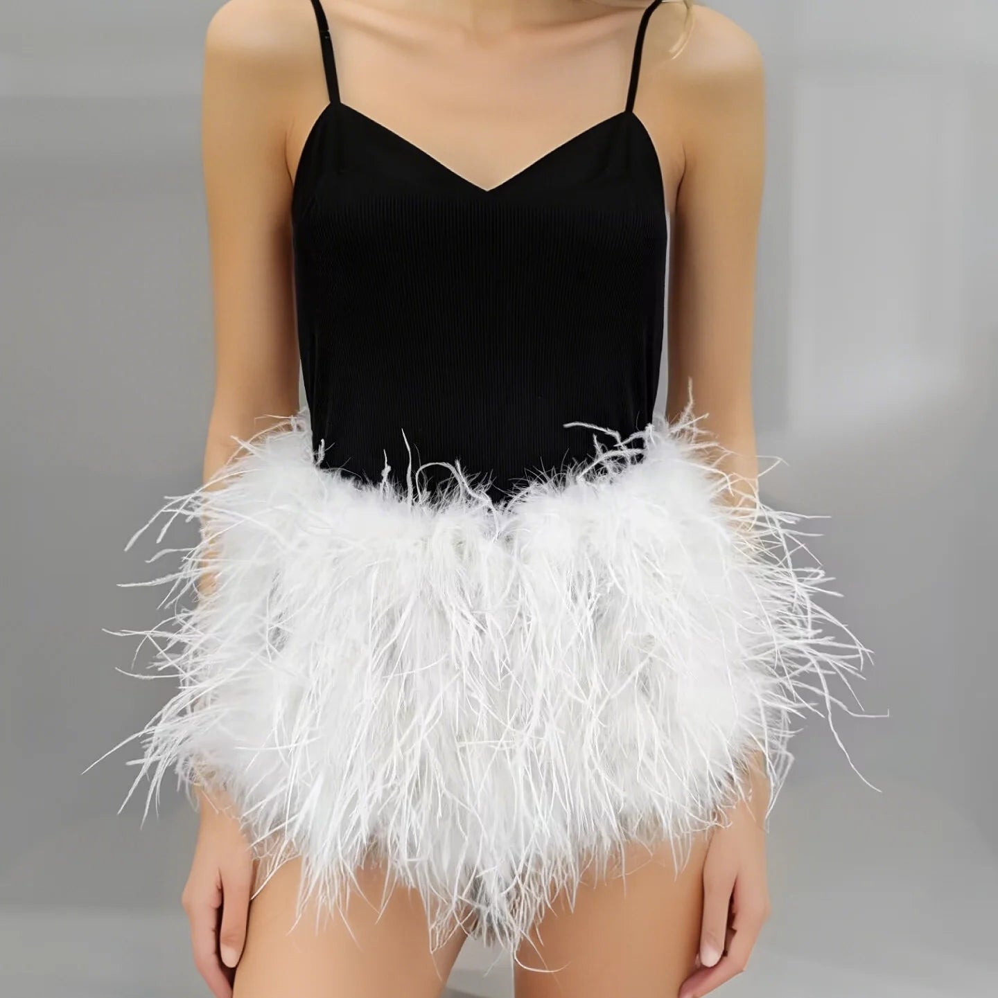 Natural Ostrich Fur Feather Shorts Hot Pants for women korean Club Party Music Festival Sexy Furry FluffyTight Pants black brown